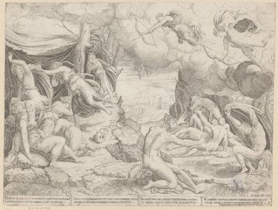 Apollo og Diana dræber børnene i Niobe af Francesco Salviati