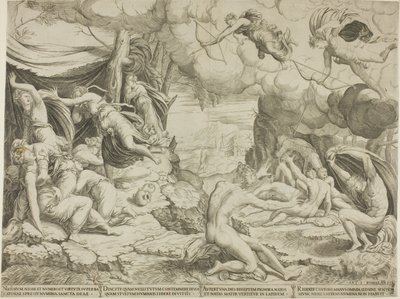 Niobes børns død af Francesco Salviati
