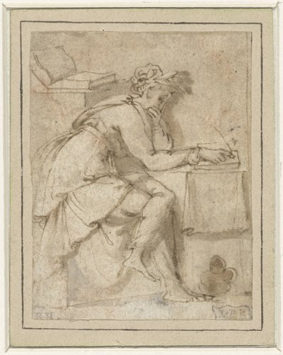 Siddende muse (?) af Francesco Salviati