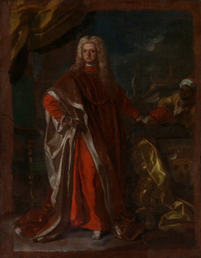 Diego Pignatelli dAragona 1687-1750 og en slaveret afrikansk tjener, sandsynligvis 1731 eller 1732. af Francesco Solimena