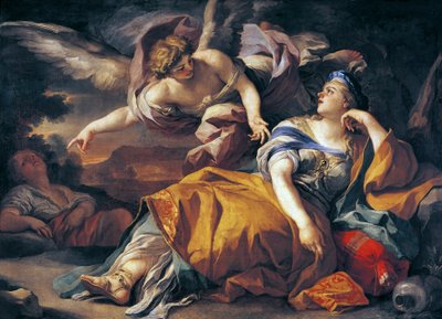 Hagar og englen, af Francesco Solimena (1657-1747), olie på lærred af Francesco Solimena