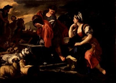 Jakob og Rakel ved brønden (olie på lærred) af Francesco Solimena