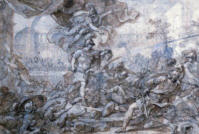 Perseus holder hovedet af Medusa op, 1700-tallet af Francesco Solimena