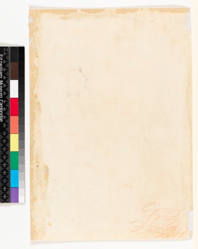 Rekto: Studieark. Bagside: Små blækskribler, muligvis et draperistudie? , 1700-1799 af Francesco Solimena