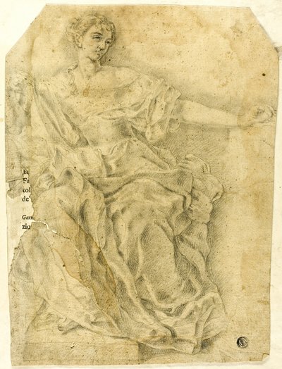 Siddende allegorisk kvindefigur af Francesco Solimena