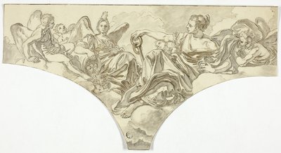 Spandrel-dekoration med siddende allegoriske figurer af Hope og Concord af Francesco Solimena