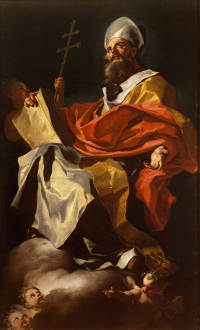 St Athanasius af, Francesco Solimena (1657-1747), fra Santa Maria Assunta-katedralen, Napoli af Francesco Solimena