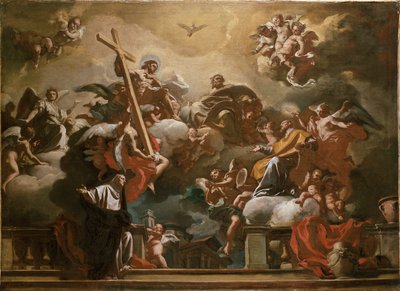 Den hellige treenighed med den hellige Philip Neri i herlighed, c1727-1730 af Francesco Solimena
