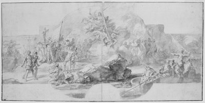 Columbus landgang i Amerika, 1715-1716 af Francesco Solimena