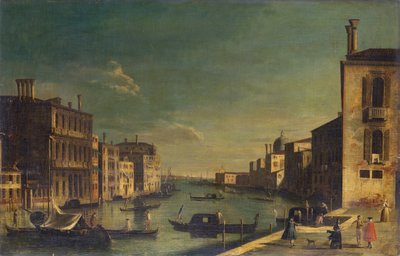 Canal Grande ser mod øst fra Campo San Vio mod Bacino (olie om bord)) af Francesco Tironi