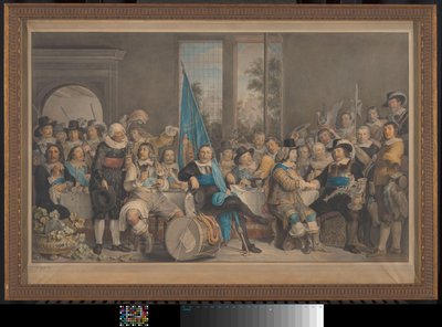 Skydemåltid i Voetboog (St. Joris) målene i Amsterdam, til fejring af indgåelsen af ​​freden i Munster, 18. juni 1648 af Francesco Tozelli (signed by artist)