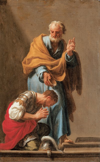 Sankt Peter døber centurionen Cornelius af Francesco Trevisani