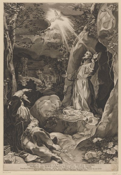Francis modtager stigmataet af Francesco Villamena