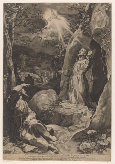 Francis modtager stigmataet af Francesco Villamena