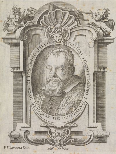 Galileo Galilei (1564-1642), ca. 1656 (kobberstik) af Francesco Villamena