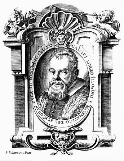 Galileo Galilei, italiensk astronom og matematiker, tidligt i det 17. århundrede af Francesco Villamena
