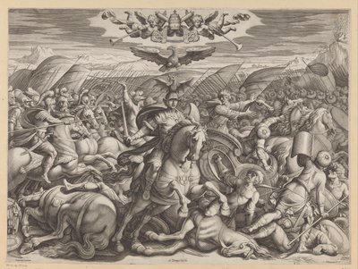 Slaget ved Gaugamela af Francesco Villamena