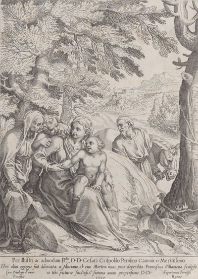Resten på flugten til Egypten, 1597. af Francesco Villamena