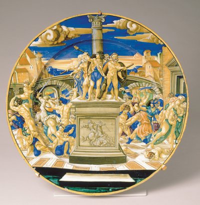 Tallerken med massakren på de uskyldige, ca. 1527-30 (maiolica) af Francesco Xanto Avelli