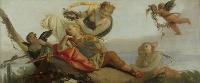 The Sleeping Rinaldo Crowned with Flowers af Armida (tidligere med titlen Sleeping Mars) af Francesco Zugno