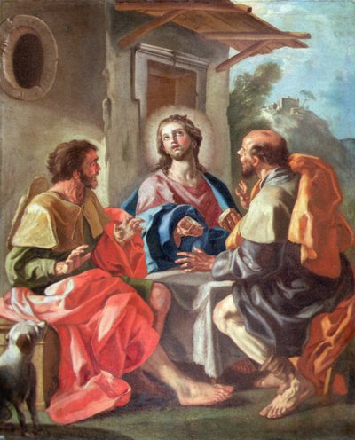 Nadveren i Emmaus (olie på lærred) af Francesco de (attr. to) Mura
