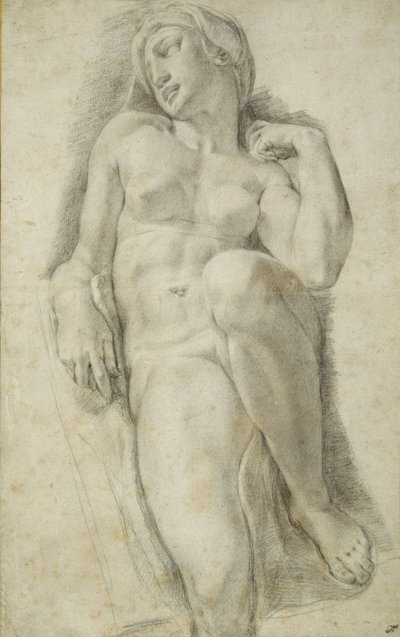 Aurora, efter Michelangelo Buonarroti (sort kridt på hvidt papir) af Francesco de Rossi Salviati Cecchino
