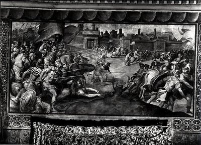 Charles V (1500-58) Against the Lutherans (fresko) (s/h foto) af Francesco de Rossi Salviati Cecchino