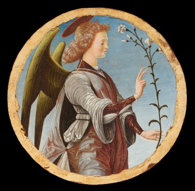 Griffoni Polyptykon: Bebudelsens engel, ca 1472-1473. af Francesco del Cossa