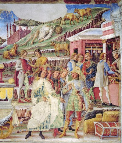 Merkurs triumf: juni, fra Månedens værelse, ca. 1467-70 (fresco) (detaljer) af Francesco del Cossa