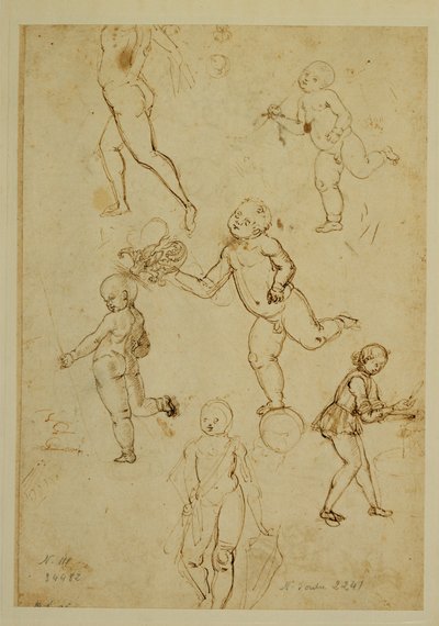 Tre børn; en putto ... af Francesco di Simone (attr. to)