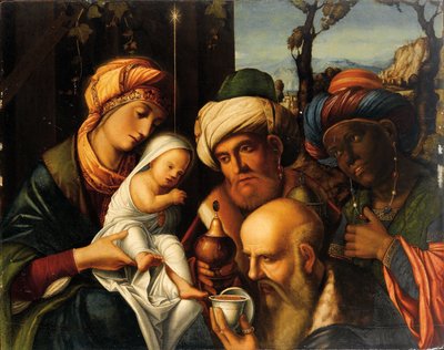Tilbedelse af Magi af Francesco di Simone da Santacroce