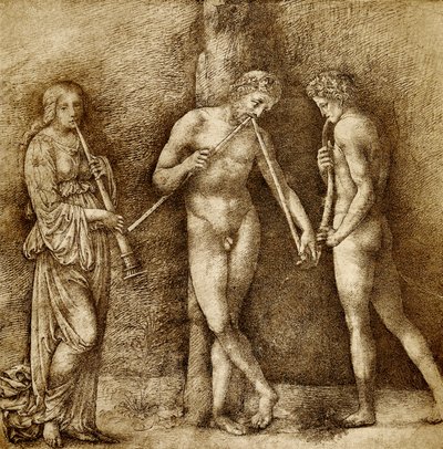Tre musikalske figurer af Francesco school of Francia