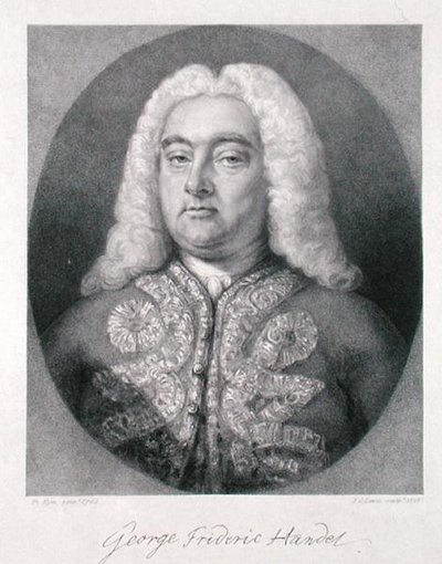 George Frederick Handel (1685-1759) graveret af Frederick Christian Lewis I (1779-1856) 1828 (gravering) af Francis (after) Kyte