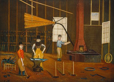 Smedeforretning, ca. 1880. af Francis A. Beckett