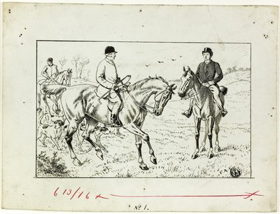 Tre ryttere på jagt af Francis Arthur Fraser