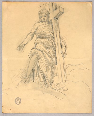 Skitse til Central Figur i Himmelfart af Francis Augustus Lathrop