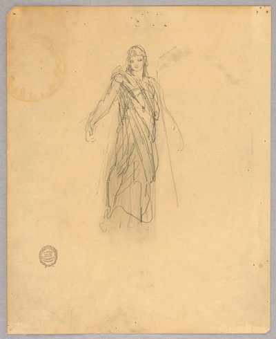 Skitse til Central Figur i Himmelfart af Francis Augustus Lathrop