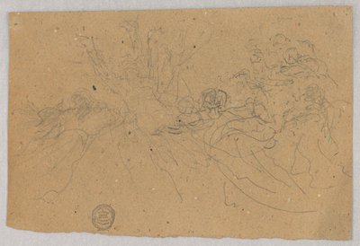 Skitse af figurgruppe for Ascension af Francis Augustus Lathrop