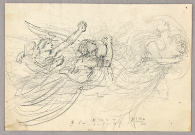 Skitse af figurgruppe for Ascension af Francis Augustus Lathrop