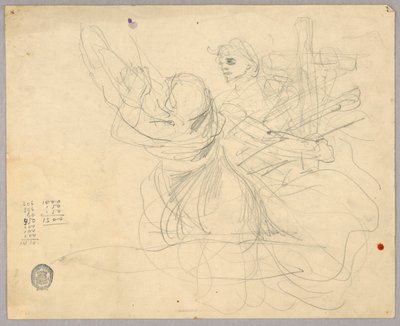 Skitse af figurer til Ascension af Francis Augustus Lathrop