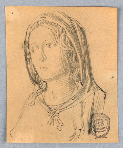 Skitse af Madonnaens hoved af Francis Augustus Lathrop