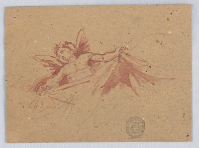 Skitse af Putti med Draperi af Francis Augustus Lathrop