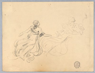 Skitse af to kvindefigurer af Francis Augustus Lathrop