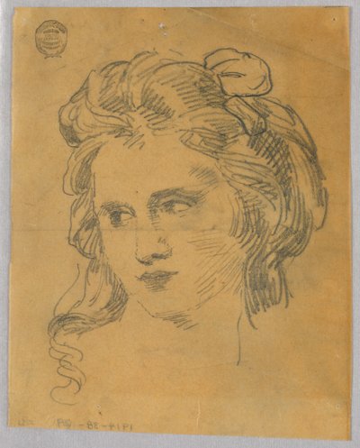Skitse af kvindens hoved af Francis Augustus Lathrop
