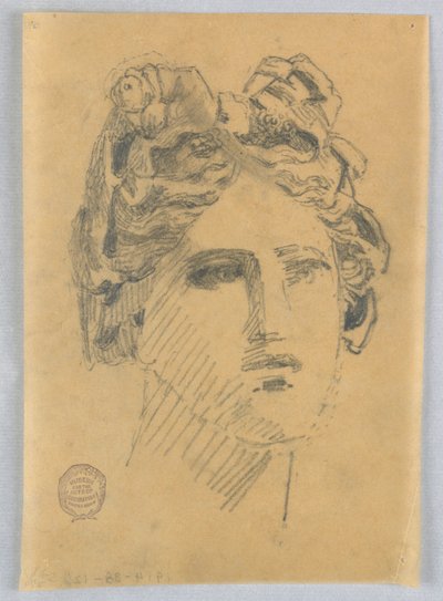 Skitse af kvindens hoved af Francis Augustus Lathrop