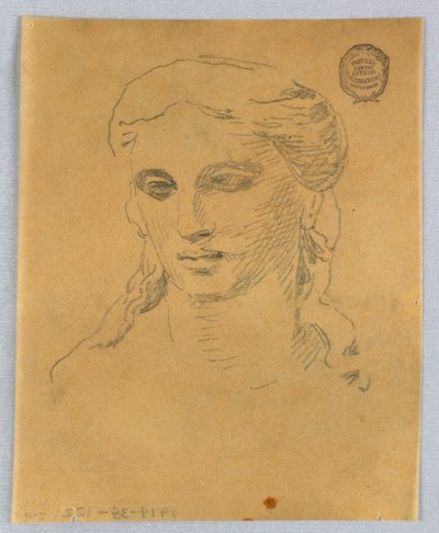 Skitse af kvindens hoved af Francis Augustus Lathrop