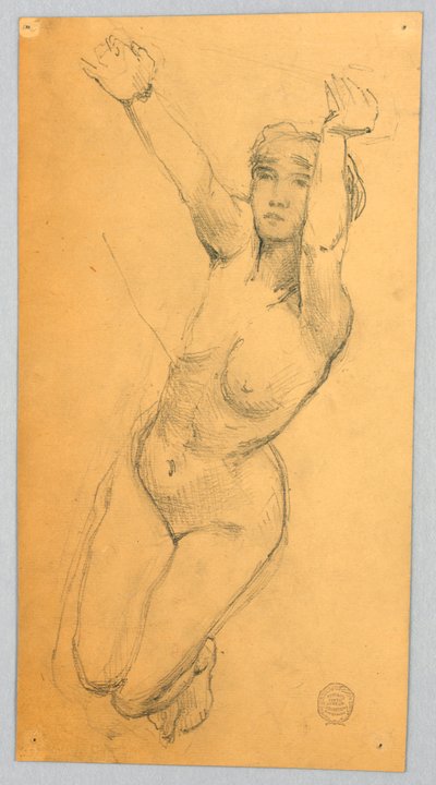 Skitse af en nøgen kvinde af Francis Augustus Lathrop