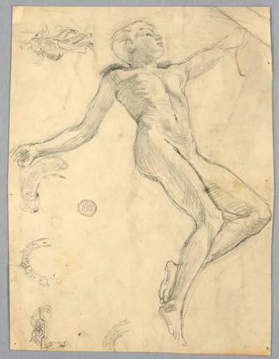 Skitse af en nøgen kvinde af Francis Augustus Lathrop