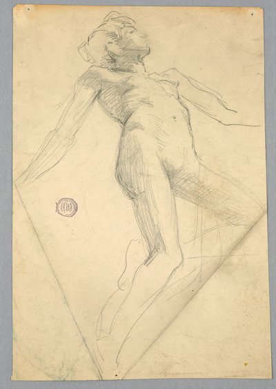 Skitse af en nøgen kvinde af Francis Augustus Lathrop