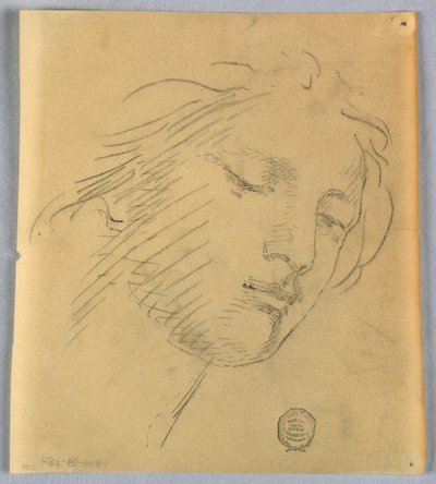 Skitse af en kvindes ansigt af Francis Augustus Lathrop